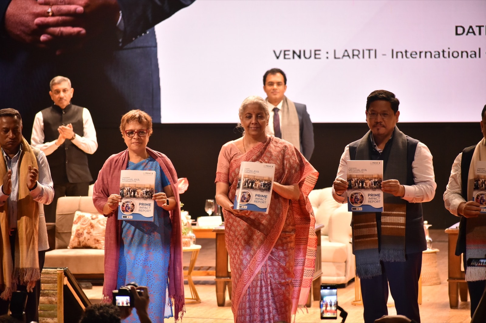 Union Finance Minister and Chief Minister launching the PRIME Impact Report